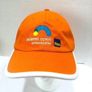 2019 Miami Open Tennis Itau Baseball Cap Hat Men's OS Orange Embroidered